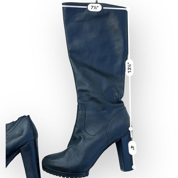 Metoo Decoda1 leather heeled black boots women’s size 8m - Picture 3 of 9